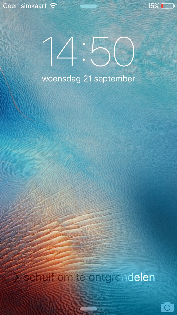 Toegangsscherm iOS 9